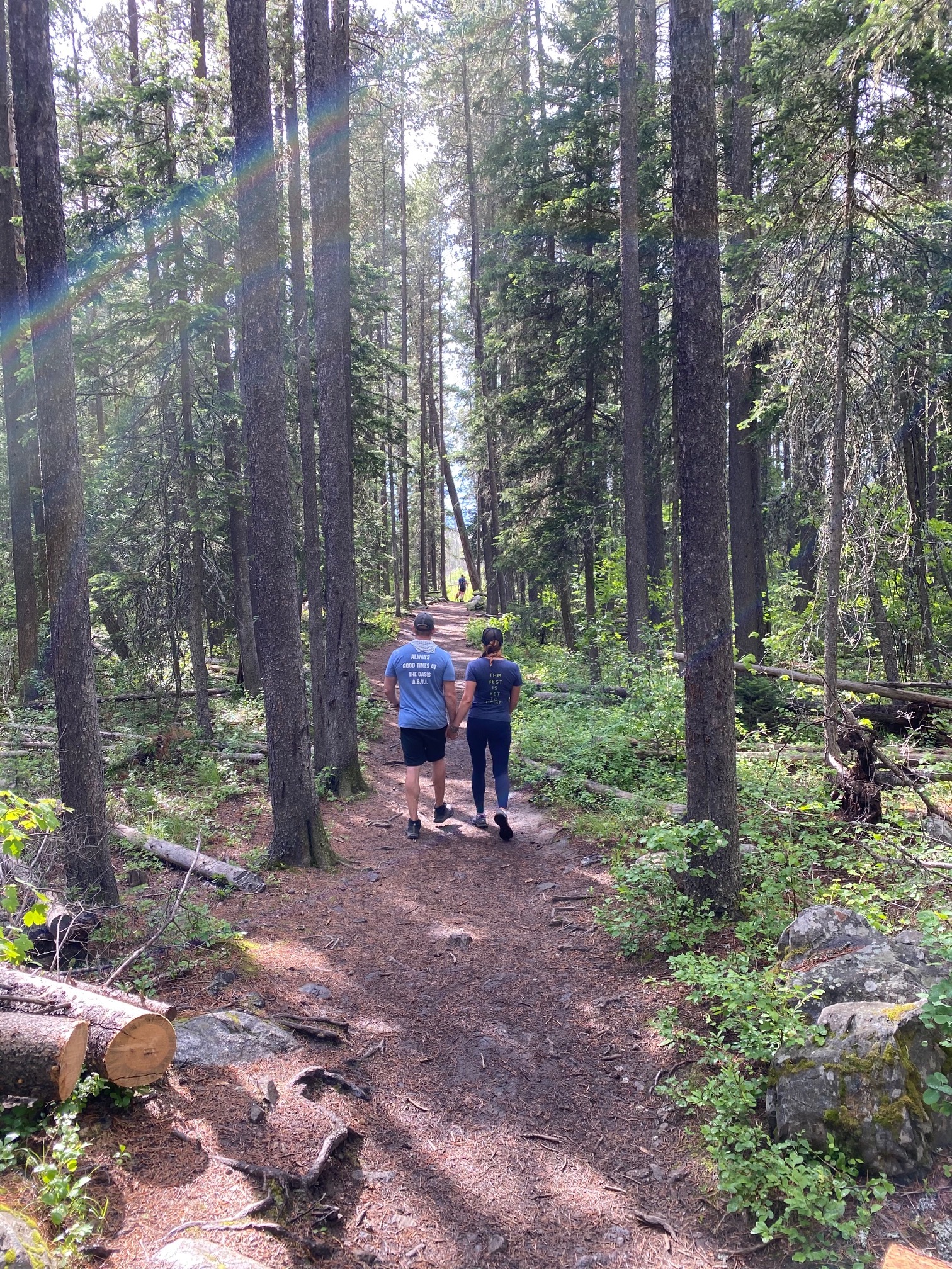Trail Run Friends walking in the woods