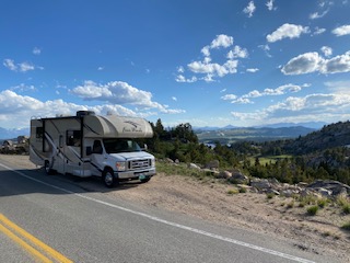 The RV the RV stopped roadside