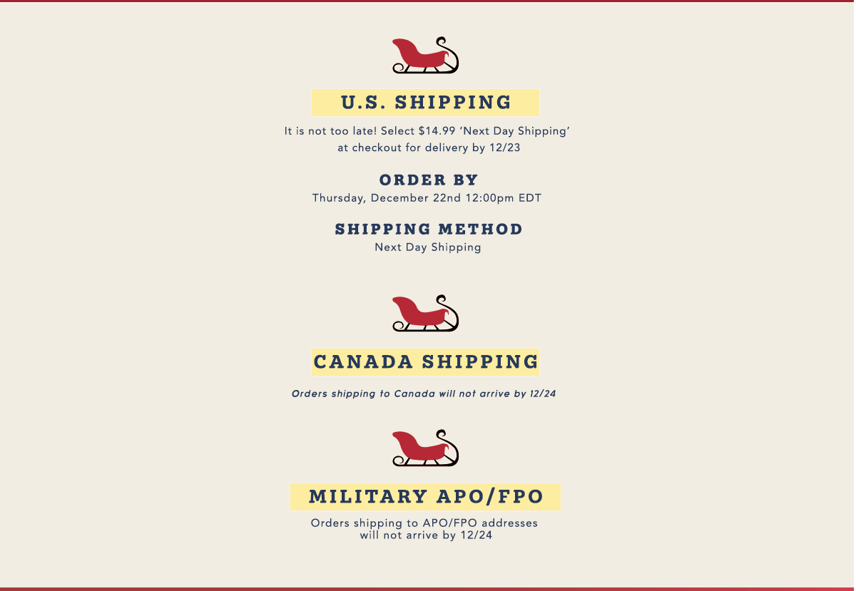 Christmas Shipping Cutoff Dates and Times